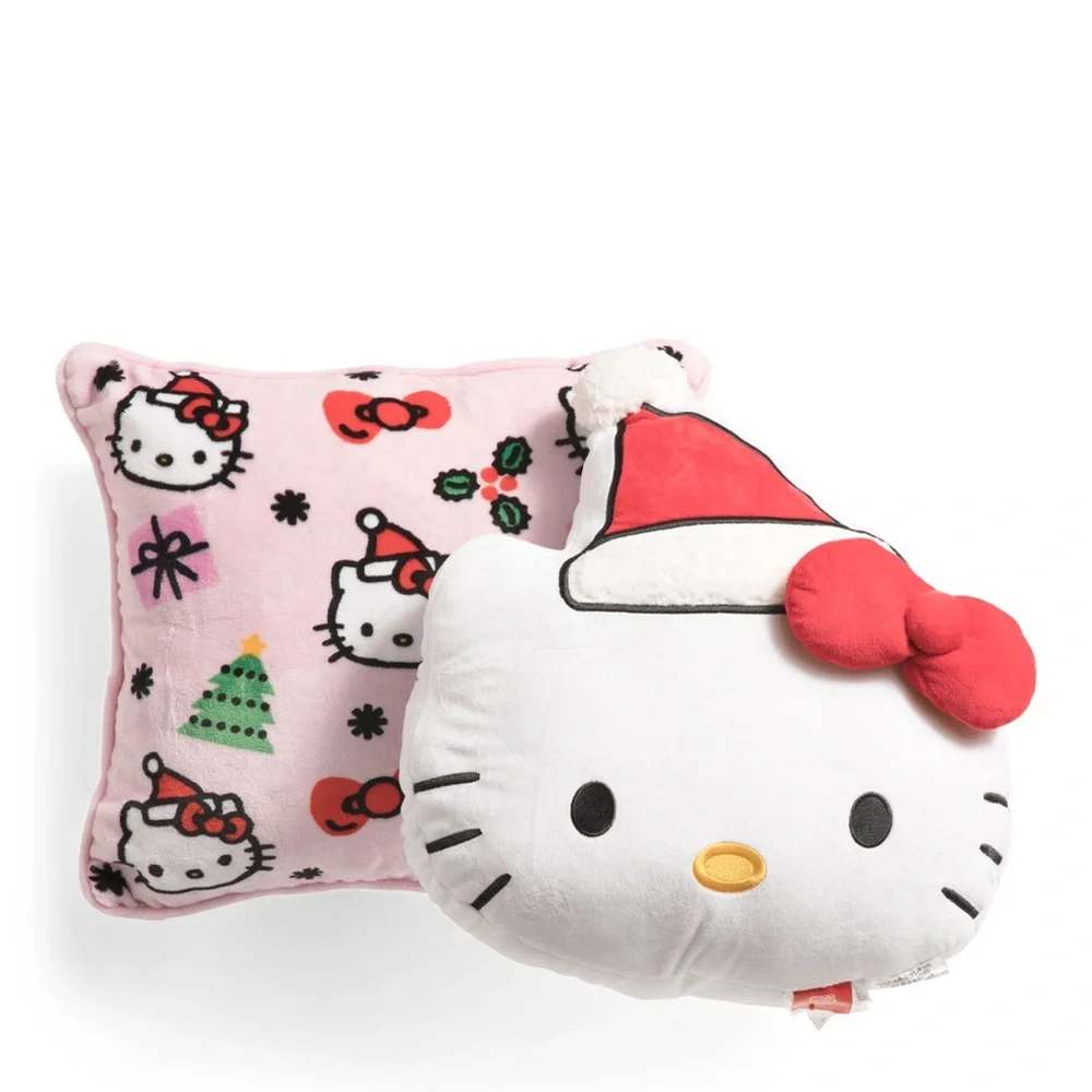 Hello Kitty Character set of throw pillows Holiday Square 17X17 Kitty Shaped 18”